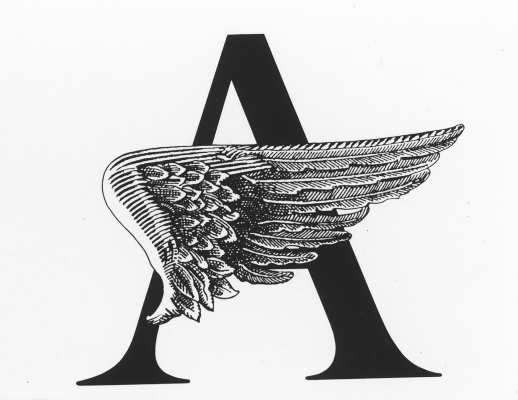 Angels in America logo, wing with an A